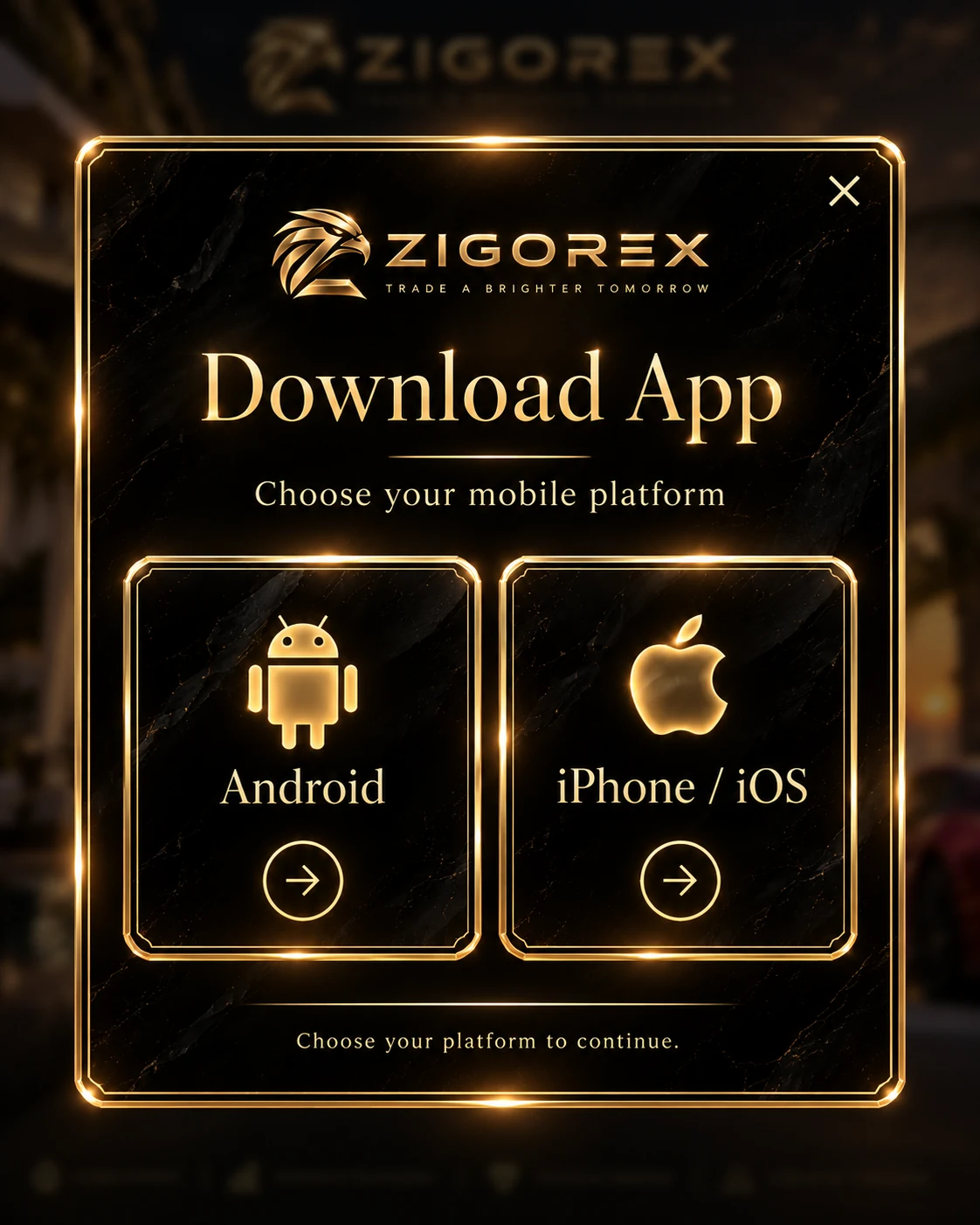 ZIGOREX app platforms